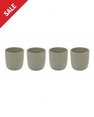 Set 4 cesti ceramica pentru espresso, 9 cm, Mira Light Grey - VILLACER